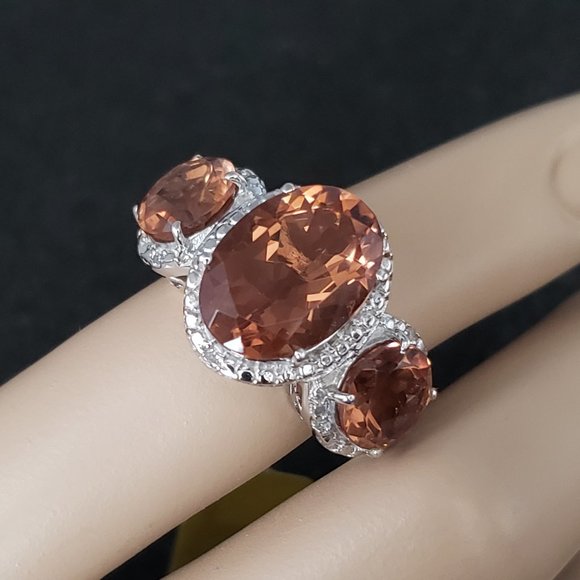 Alexite Diamond Platinum Overlay Sterling Silver Ring Size 6.25 TGW 9.27cts - Picture 2 of 14